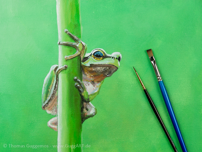 Frosch malen mit Acrylfarbe