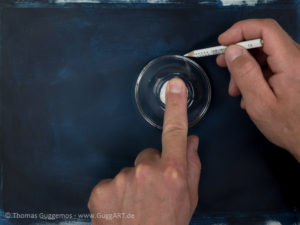 Seifenblasen malen mit Acryl - Kreis skizzieren