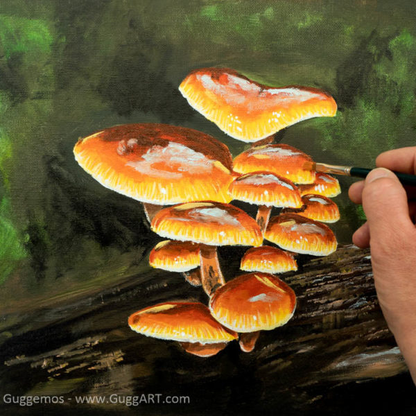 Pilze malen mit Acrylfarbe - Schritt für Schritt Anleitung