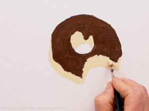 Donut malen mit Acrylfarbe - Grundfarben des Donuts