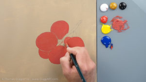 Trauben malen mit Acrylfarben - Die Grundfarbe
