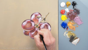 Trauben malen mit Acrylfarben - Mehr Details im Stiel