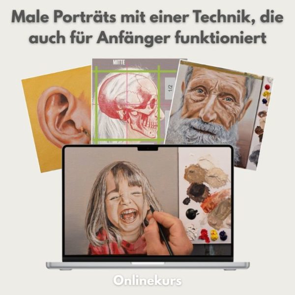 Lerne Porträts malen mit Acryl, auch wenn du Anfänger bist