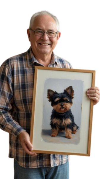 Onlinekurs Acrylmalerei - Mann mit Hund
