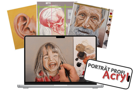 Porträt Profi Acryl - Porträts malen lernen mit Acrylfarbe - Portraits malen