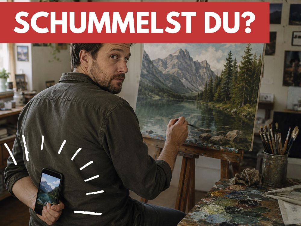 Nach Foto malen. Foto abmalen. Foto als Vorlage. Schummeln?